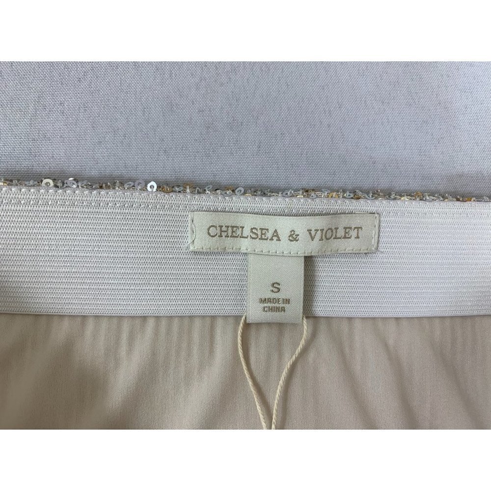 Chelsea & Violet Women's Mid Length Gold Sequin Skirt - Picture 3 of 7